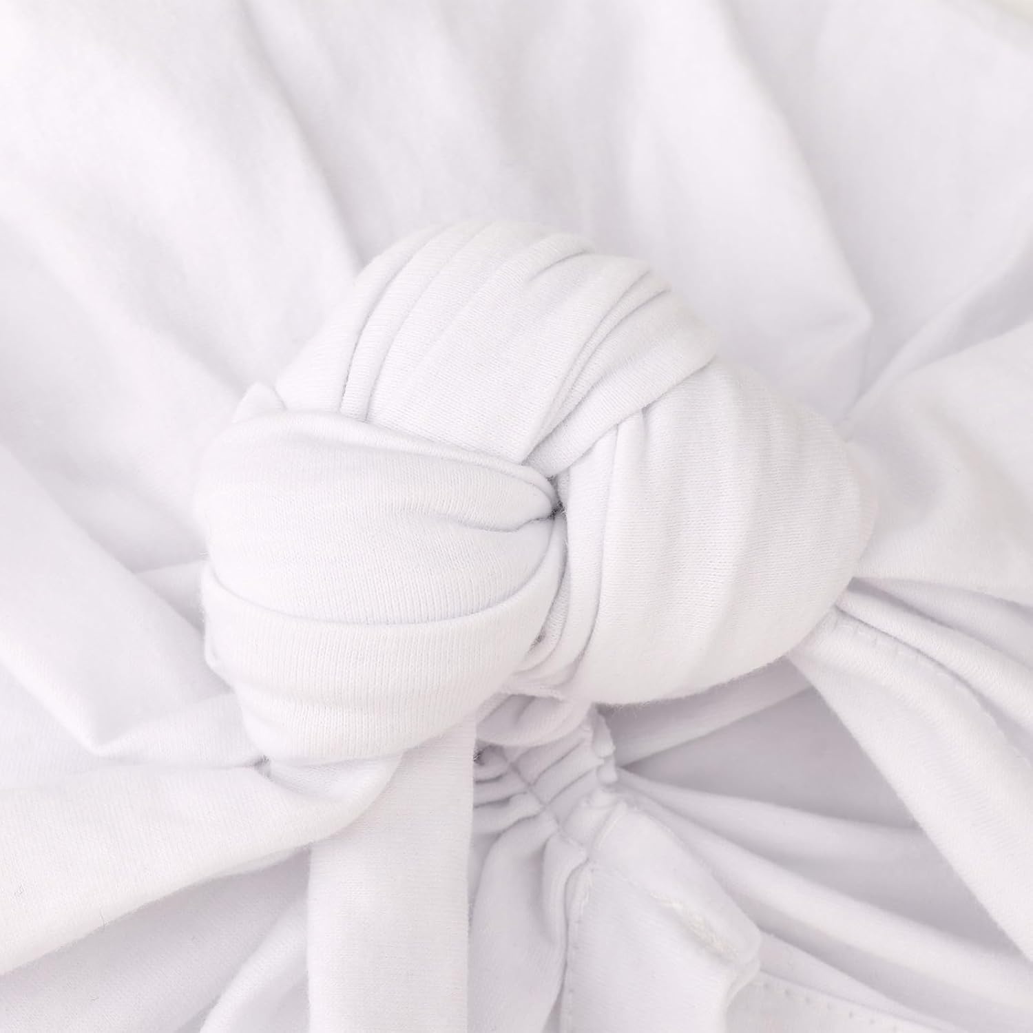 image:imageDRESHOW 5 Pack Knotted Headwraps for Women African Turban PreKnotted Beanie Headwraps Hair Covers5 Pack Knotted White
