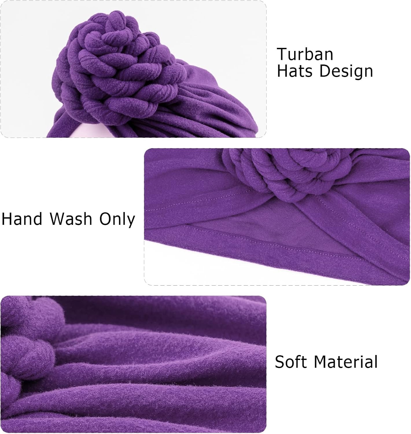 image:imageDRESHOW 5 Pack Knotted Headwraps for Women African Turban PreKnotted Beanie Headwraps Hair Covers5 Pcs Donut Flower Gorgeous a