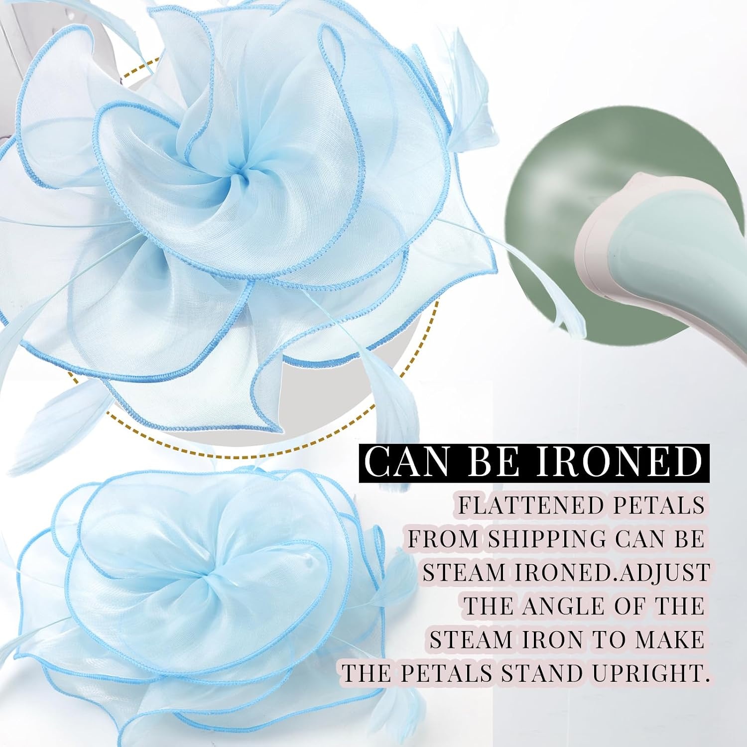image:imageDRESHOW Fascinators Hat Tea Party Headwear Ribbons Feathers on a Headband and a Clip for Women82 Sky Blue