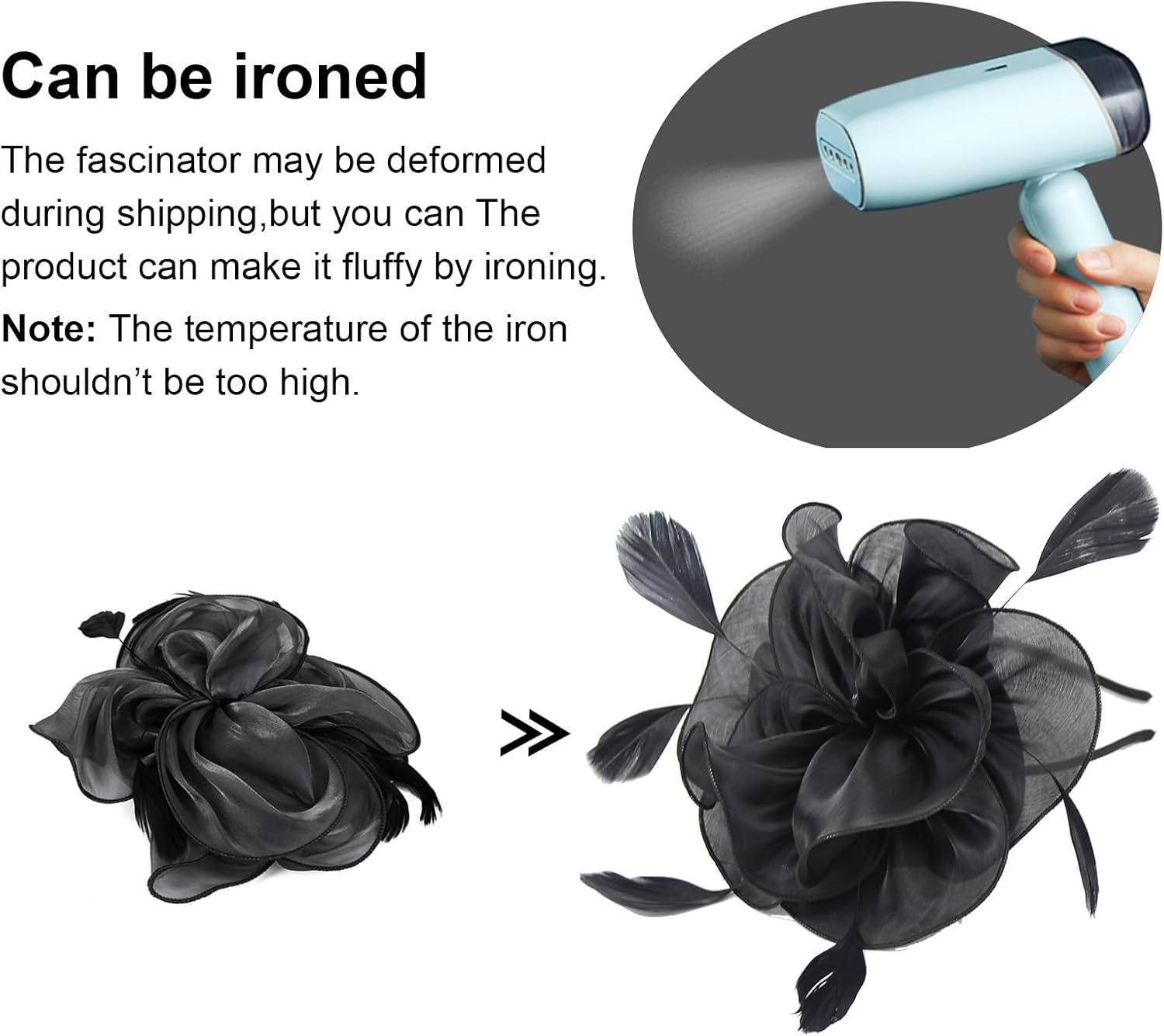 image:imageDRESHOW Fascinators Hat Tea Party Headwear Ribbons Feathers on a Headband and a Clip for WomenBlack