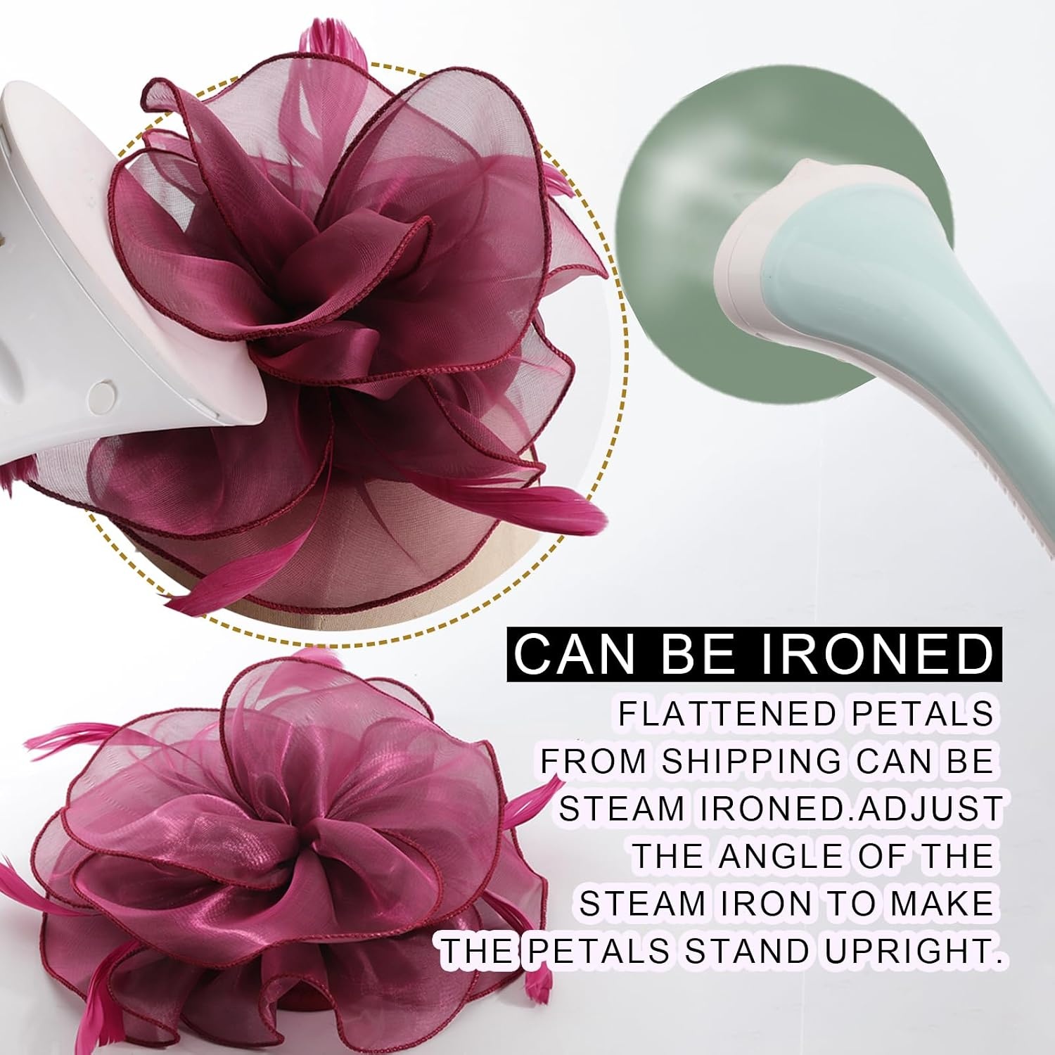 image:imageDRESHOW Fascinators Hat Tea Party Headwear Ribbons Feathers on a Headband and a Clip for WomenDeep Purple