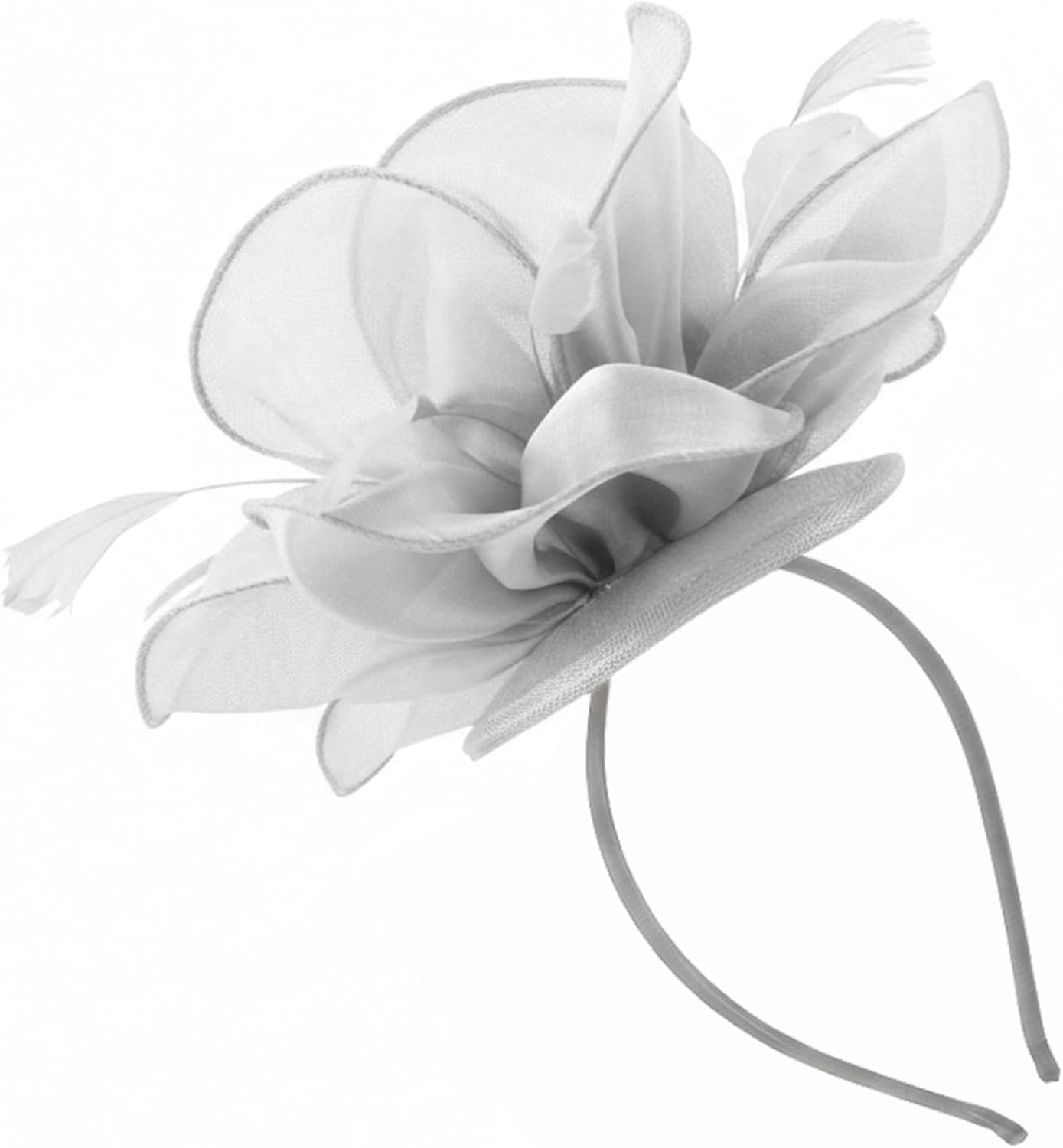 image:imageDRESHOW Fascinators Hat Tea Party Headwear Ribbons Feathers on a Headband and a Clip for WomenGray