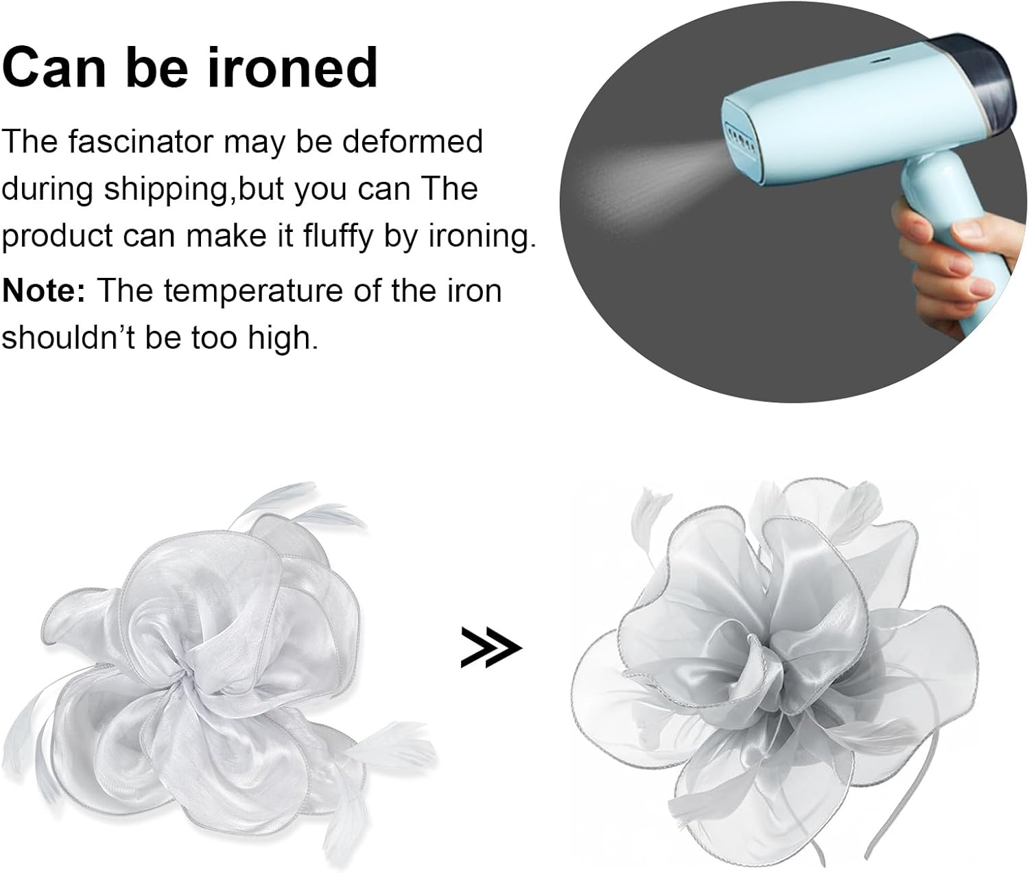 image:imageDRESHOW Fascinators Hat Tea Party Headwear Ribbons Feathers on a Headband and a Clip for WomenGray