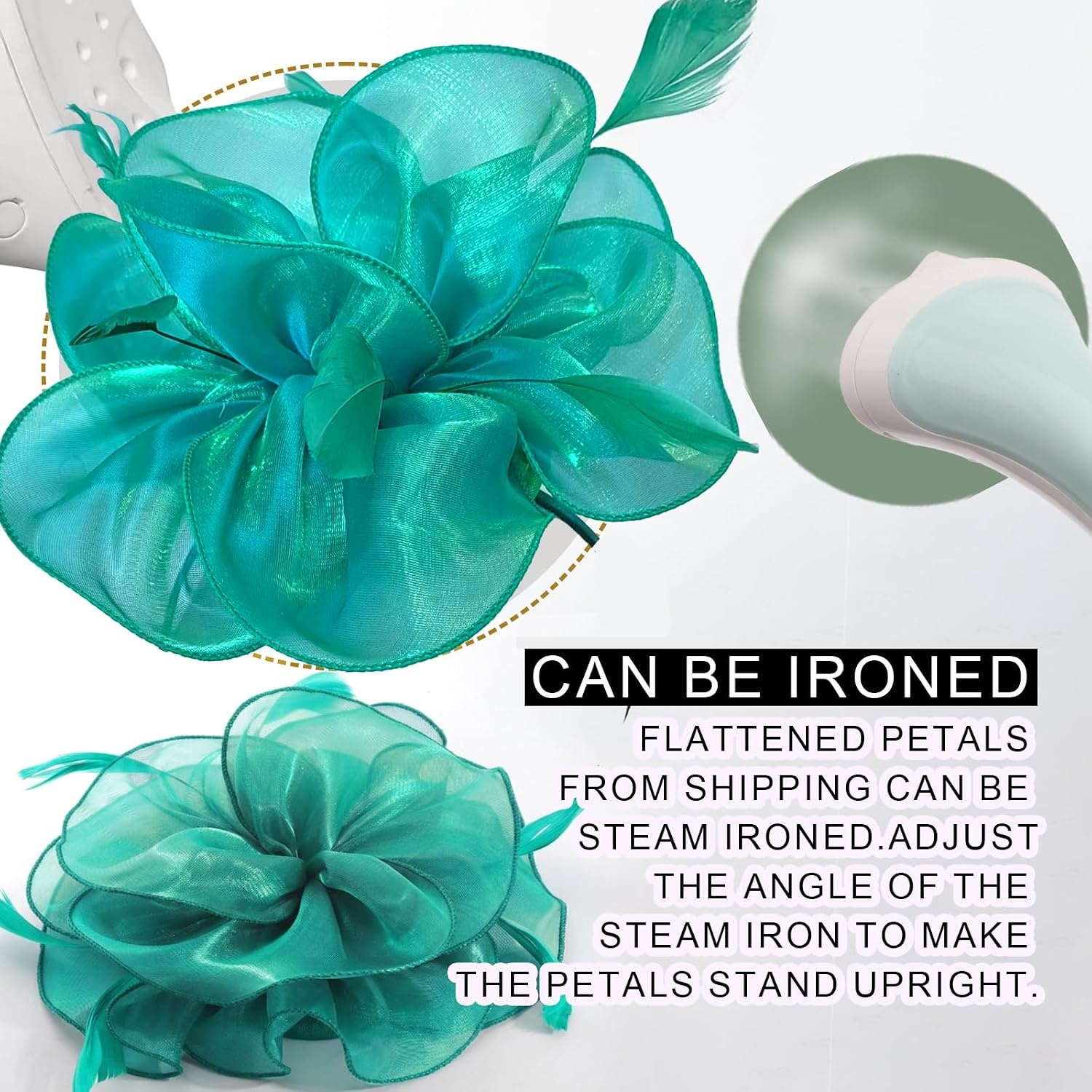 image:imageDRESHOW Fascinators Hat Tea Party Headwear Ribbons Feathers on a Headband and a Clip for WomenGreen