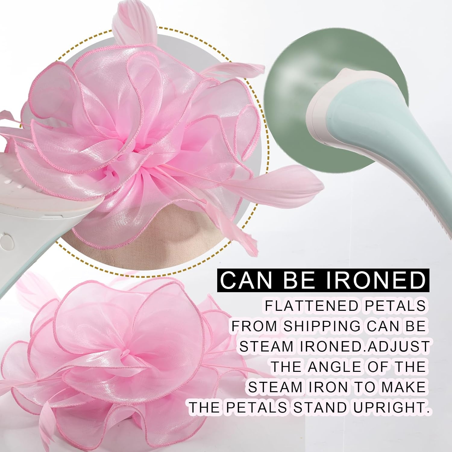 image:imageDRESHOW Fascinators Hat Tea Party Headwear Ribbons Feathers on a Headband and a Clip for WomenLight Pink
