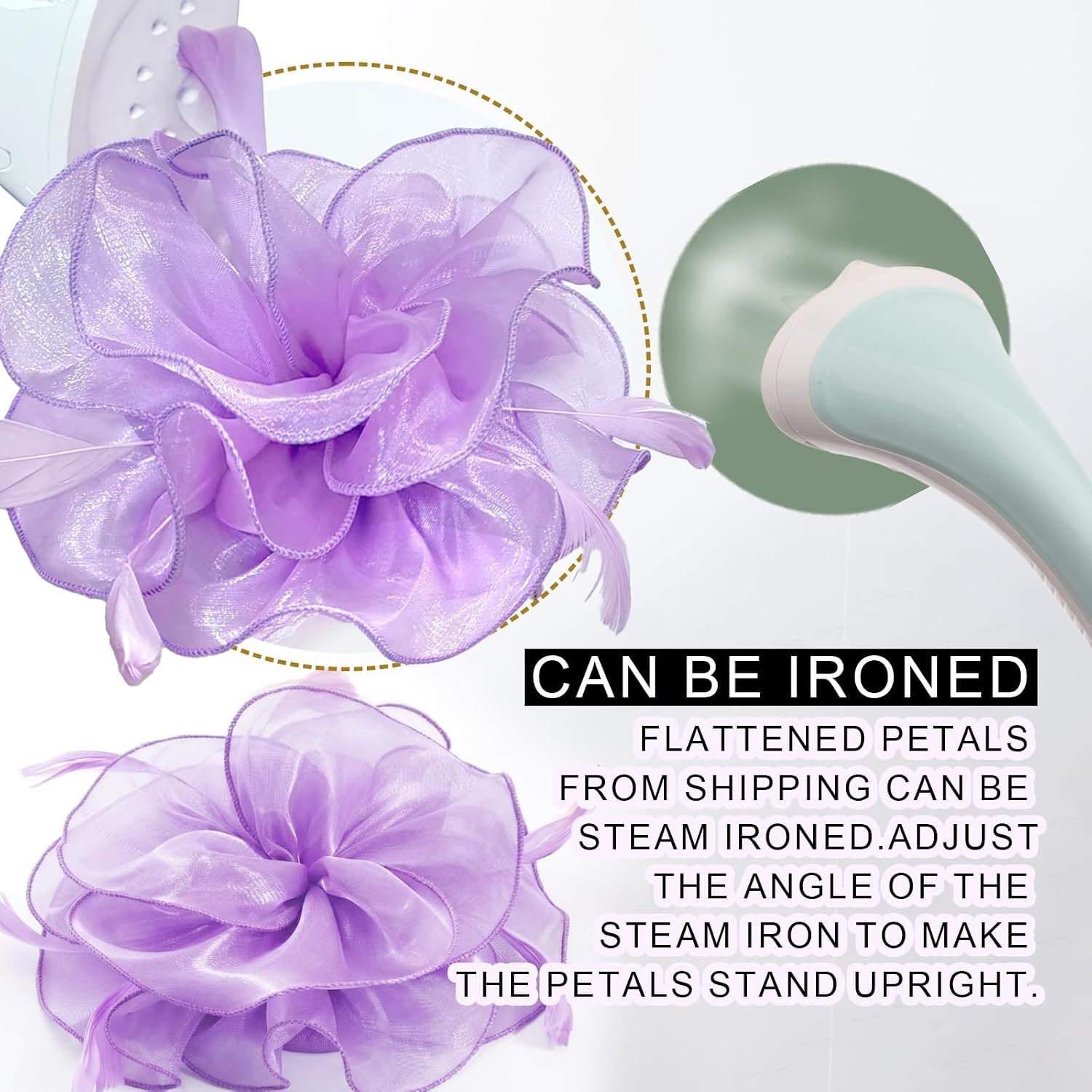 image:imageDRESHOW Fascinators Hat Tea Party Headwear Ribbons Feathers on a Headband and a Clip for WomenLight Purple