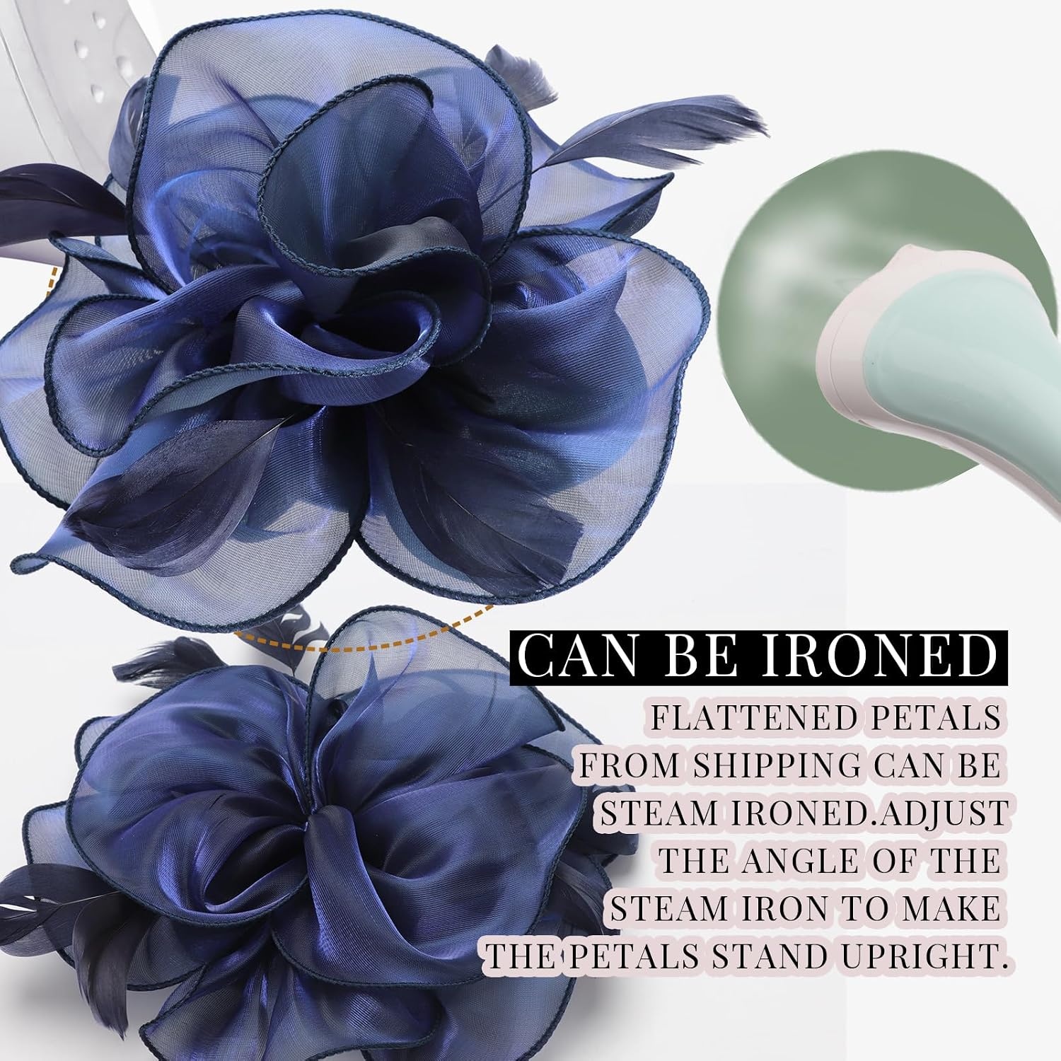 image:imageDRESHOW Fascinators Hat Tea Party Headwear Ribbons Feathers on a Headband and a Clip for WomenNavy