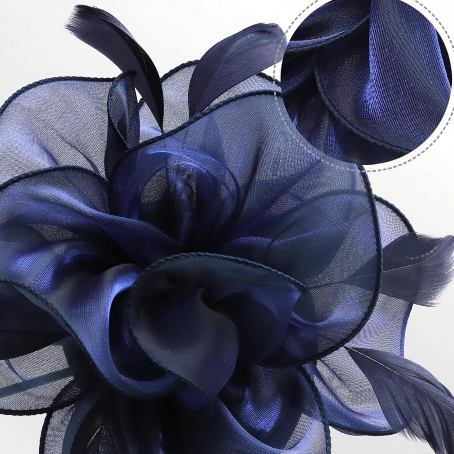 image:imageDRESHOW Fascinators Hat Tea Party Headwear Ribbons Feathers on a Headband and a Clip for WomenNavy