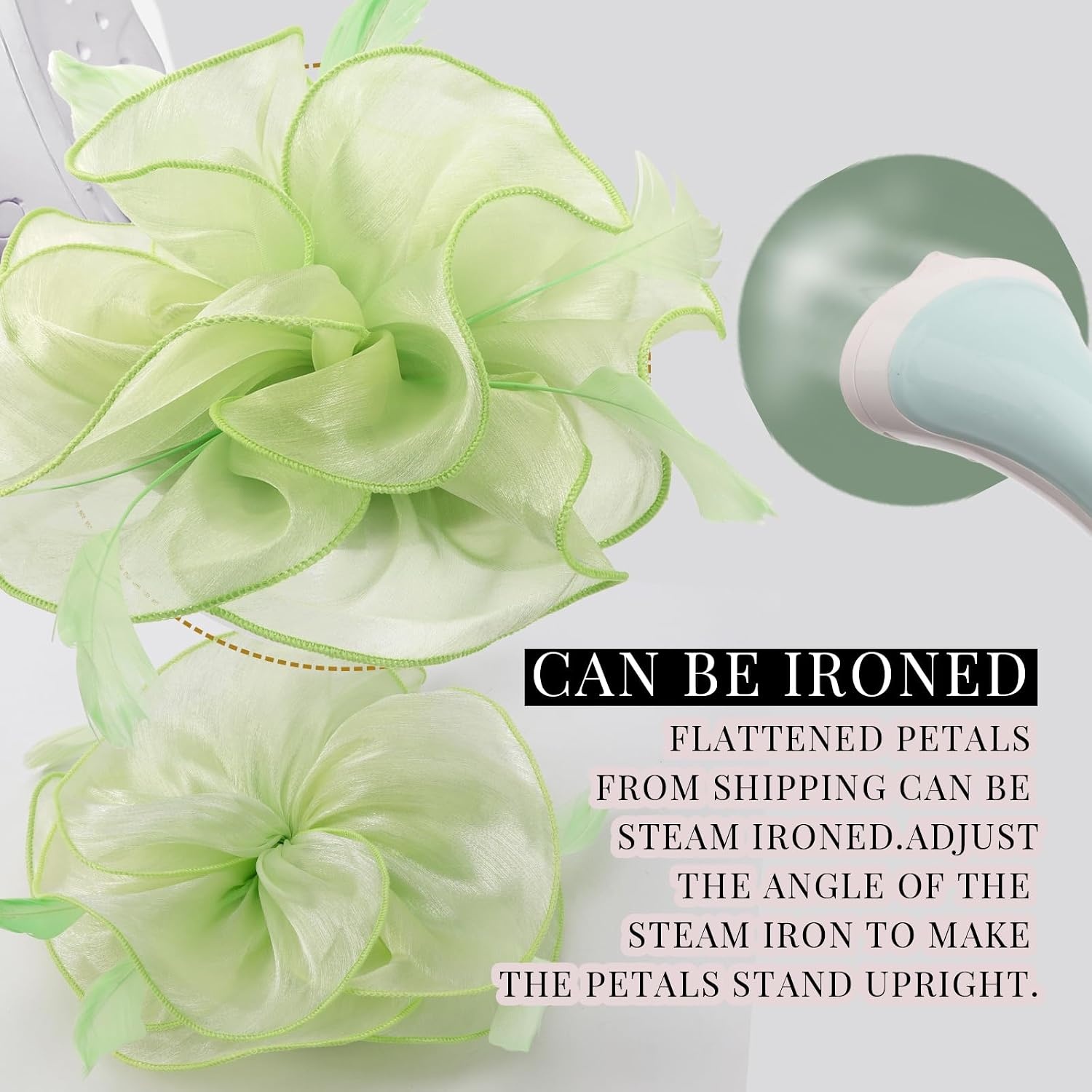 image:imageDRESHOW Fascinators Hat Tea Party Headwear Ribbons Feathers on a Headband and a Clip for WomenPea Green