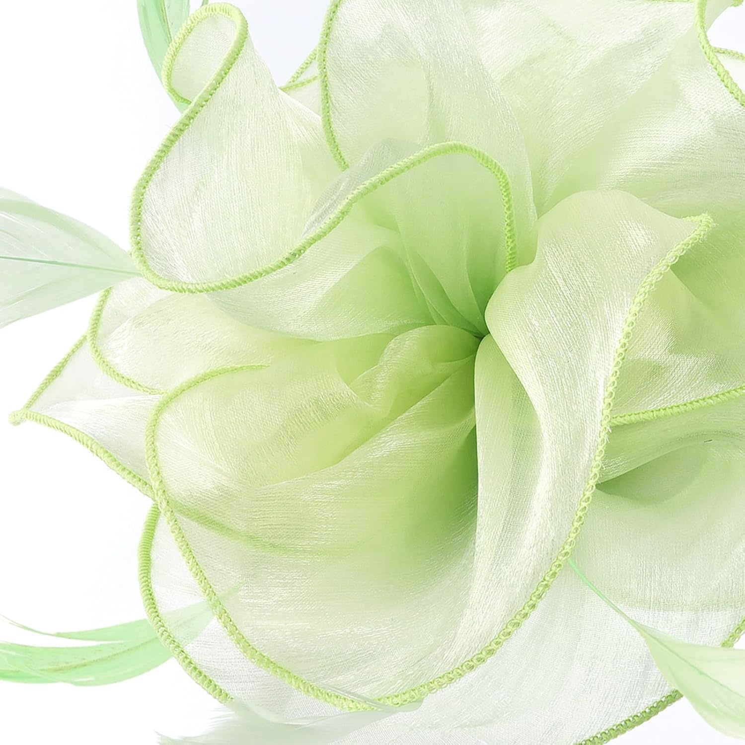 image:imageDRESHOW Fascinators Hat Tea Party Headwear Ribbons Feathers on a Headband and a Clip for WomenPea Green