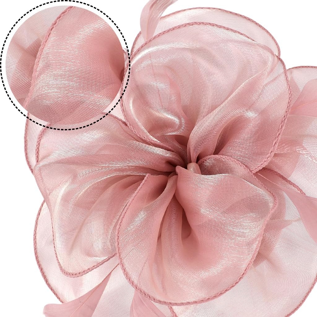 image:imageDRESHOW Fascinators Hat Tea Party Headwear Ribbons Feathers on a Headband and a Clip for WomenPink