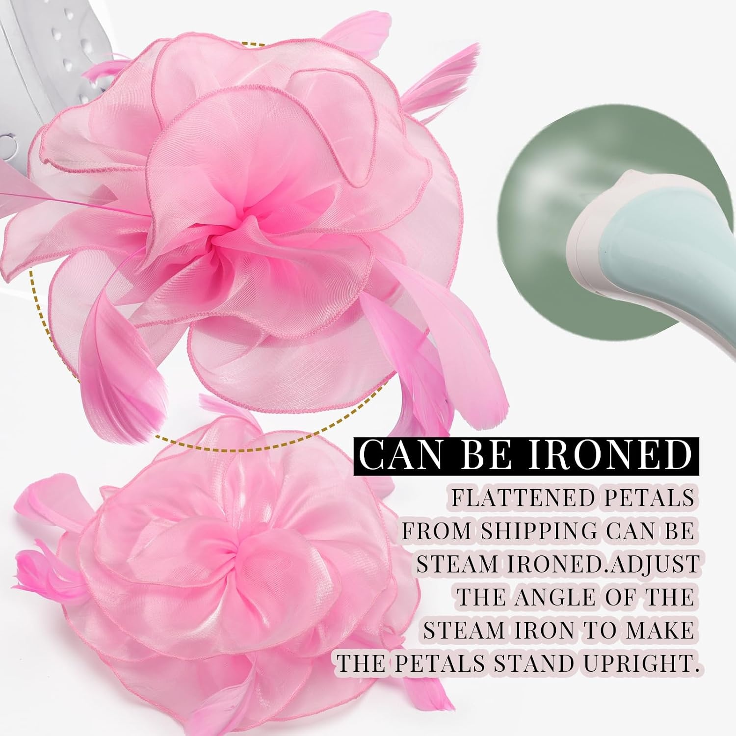 image:imageDRESHOW Fascinators Hat Tea Party Headwear Ribbons Feathers on a Headband and a Clip for WomenPink a
