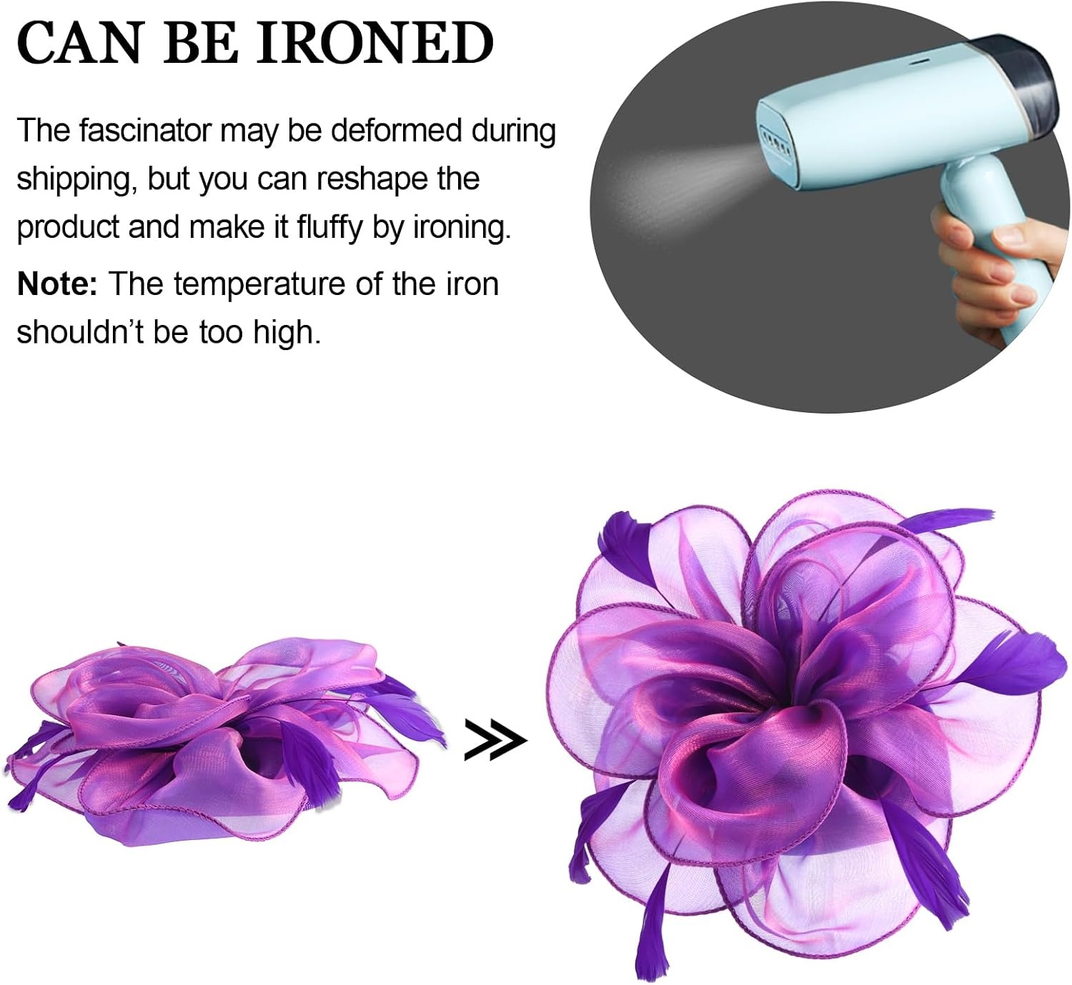image:imageDRESHOW Fascinators Hat Tea Party Headwear Ribbons Feathers on a Headband and a Clip for WomenPurple