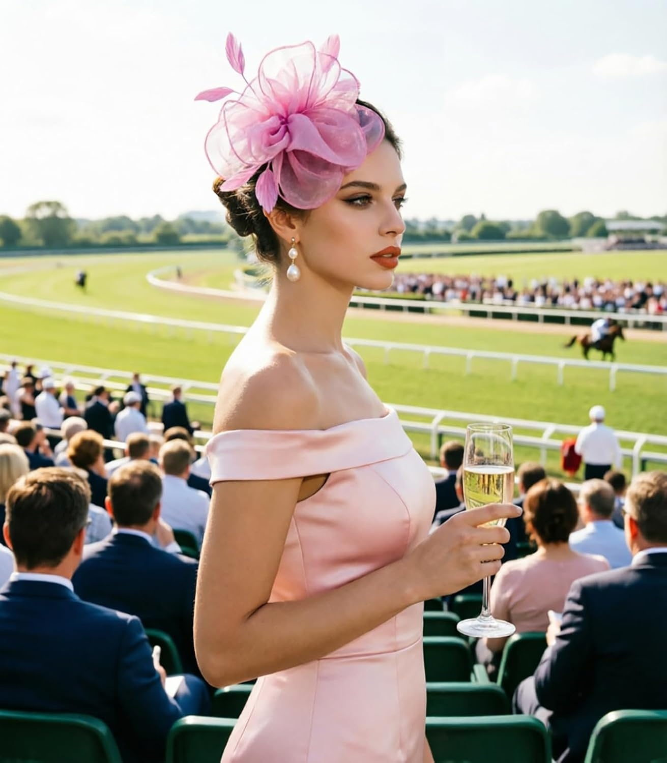 image:imageDRESHOW Fascinators Hat Tea Party Headwear Ribbons Feathers on a Headband and a Clip for WomenTaro Purple