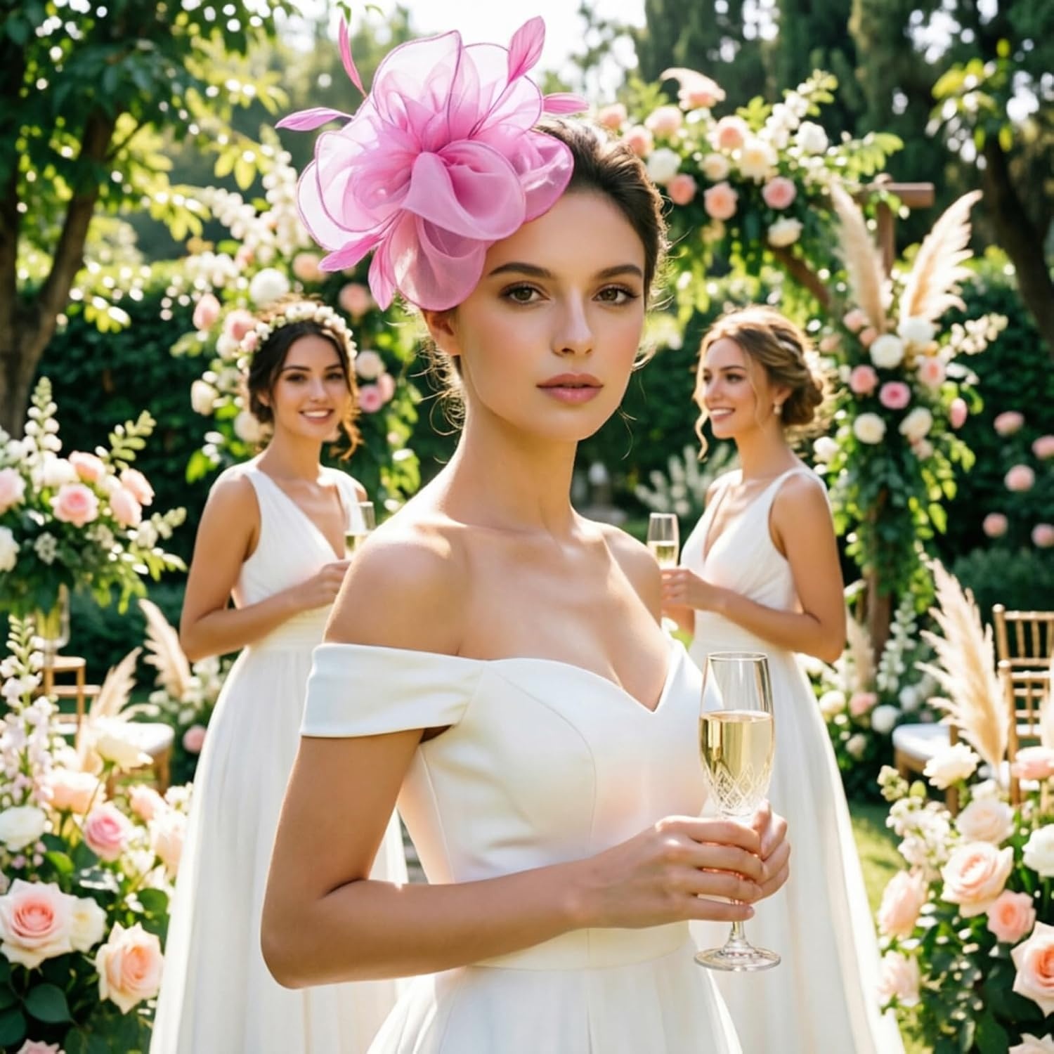 image:imageDRESHOW Fascinators Hat Tea Party Headwear Ribbons Feathers on a Headband and a Clip for WomenTaro Purple