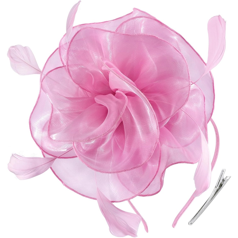 image:imageDRESHOW Fascinators Hat Tea Party Headwear Ribbons Feathers on a Headband and a Clip for WomenTaro Purple