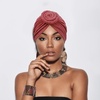 DRESHOW 5 Pack Knotted Headwraps for Women African Turban Pre-Knotted Beanie Headwraps Hair Covers(5 Pack Donuts: Beige/Light Pink/Fuchsia/Brown/Light Purple)