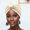 DRESHOW 5 Pack Knotted Headwraps for Women African Turban Pre-Knotted Beanie Headwraps Hair Covers(5 Pack Donuts: Beige/Light Pink/Fuchsia/Brown/Light Purple)