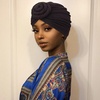 DRESHOW 5 Pack Knotted Headwraps for Women African Turban Pre-Knotted Beanie Headwraps Hair Covers(5 Pack Donuts: Black)