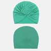 DRESHOW 5 Pack Knotted Headwraps for Women African Turban Pre-Knotted Beanie Headwraps Hair Covers(5 Pack Donuts: Blue  Lake Green  Pink  Grey  Black)