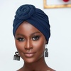 DRESHOW 5 Pack Knotted Headwraps for Women African Turban Pre-Knotted Beanie Headwraps Hair Covers(5 Pack Donuts: Dark Grey  Khaki  Dark Khaki  Navy Blue  Black)