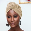 DRESHOW 5 Pack Knotted Headwraps for Women African Turban Pre-Knotted Beanie Headwraps Hair Covers(5 Pack Donuts: White  Khaki  Army Green  Dark Red  Black)