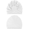 DRESHOW 5 Pack Knotted Headwraps for Women African Turban Pre-Knotted Beanie Headwraps Hair Covers(5 Pack Donuts: White  Khaki  Army Green  Dark Red  Black)