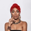 DRESHOW 5 Pack Knotted Headwraps for Women African Turban Pre-Knotted Beanie Headwraps Hair Covers(5 Pack Donuts: White  Khaki  Army Green  Dark Red  Black)