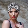 DRESHOW 5 Pack Knotted Headwraps for Women African Turban Pre-Knotted Beanie Headwraps Hair Covers(5 Pack Knotted Flower a)