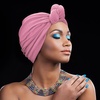 DRESHOW 5 Pack Knotted Headwraps for Women African Turban Pre-Knotted Beanie Headwraps Hair Covers(5 Pack Knotted: Grey/Khaki/Pink/Red/Black)
