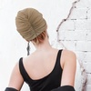 DRESHOW 5 Pack Knotted Headwraps for Women African Turban Pre-Knotted Beanie Headwraps Hair Covers(5 Pack Knotted: Khaki/Purple/Teal/Grey/Black)