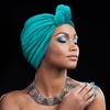 DRESHOW 5 Pack Knotted Headwraps for Women African Turban Pre-Knotted Beanie Headwraps Hair Covers(5 Pack Knotted: Mustard/Rose/Khaki/Teal/Black)