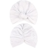 DRESHOW 5 Pack Knotted Headwraps for Women African Turban Pre-Knotted Beanie Headwraps Hair Covers(5 Pack Knotted: White)