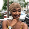 DRESHOW 5 Pack Knotted Headwraps for Women African Turban Pre-Knotted Beanie Headwraps Hair Covers(5 Pack Knotted: White/Russet/Khaki/Dark Grey/Black)