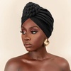 DRESHOW 5 Pack Knotted Headwraps for Women African Turban Pre-Knotted Beanie Headwraps Hair Covers(5 Pcs Donut Flower: Gorgeous)
