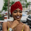 DRESHOW 5 Pack Knotted Headwraps for Women African Turban Pre-Knotted Beanie Headwraps Hair Covers(5 Pcs Donut Flower: Gorgeous)