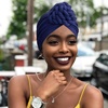 DRESHOW 5 Pack Knotted Headwraps for Women African Turban Pre-Knotted Beanie Headwraps Hair Covers(5 Pcs Donut Flower: Gorgeous a)