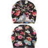 DRESHOW 5 Pack Knotted Headwraps for Women African Turban Pre-Knotted Beanie Headwraps Hair Covers(5 Pcs Floral Donuts C)
