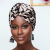 DRESHOW 5 Pack Knotted Headwraps for Women African Turban Pre-Knotted Beanie Headwraps Hair Covers(5 Pcs Floral Donuts C)
