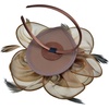 DRESHOW Fascinators Hat Tea Party Headwear Ribbons Feathers on a Headband and a Clip for Women(Brown)