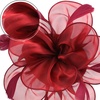 DRESHOW Fascinators Hat Tea Party Headwear Ribbons Feathers on a Headband and a Clip for Women(Burgundy)