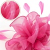 DRESHOW Fascinators Hat Tea Party Headwear Ribbons Feathers on a Headband and a Clip for Women(Deeppink)