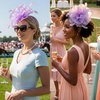 DRESHOW Fascinators Hat Tea Party Headwear Ribbons Feathers on a Headband and a Clip for Women(Light Purple)