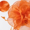 DRESHOW Fascinators Hat Tea Party Headwear Ribbons Feathers on a Headband and a Clip for Women(Orange)