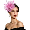DRESHOW Fascinators Hat Tea Party Headwear Ribbons Feathers on a Headband and a Clip for Women(Taro Purple)