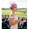 DRESHOW Fascinators Hat Tea Party Headwear Ribbons Feathers on a Headband and a Clip for Women(Taro Purple)