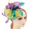 DRESHOW Fascinators Hat Tea Party Headwear Ribbons Feathers on a Headband and a Clip for Women(Tri Color Fascinator)