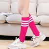 DRESHOW Women’s Knee High Socks Seamless Toe Stripe Tube Knee Socks 3 Pairs(3 Pairs Knee High: Fuchsia)