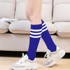 DRESHOW Women’s Knee High Socks Seamless Toe Stripe Tube Knee Socks 3 Pairs(3 Pairs Knee High: Red  Sapphire Blue  Black)