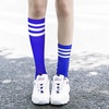 DRESHOW Women’s Knee High Socks Seamless Toe Stripe Tube Knee Socks 3 Pairs(3 Pairs Knee High: Sapphire Blue)